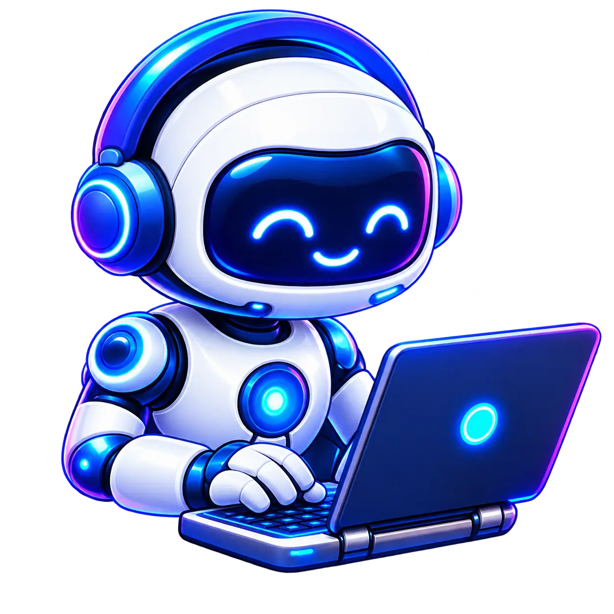 Dalilou AI Sales Agent working on a laptop