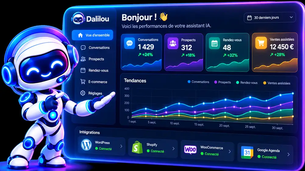 Tableau de bord analytique Dalilou en français